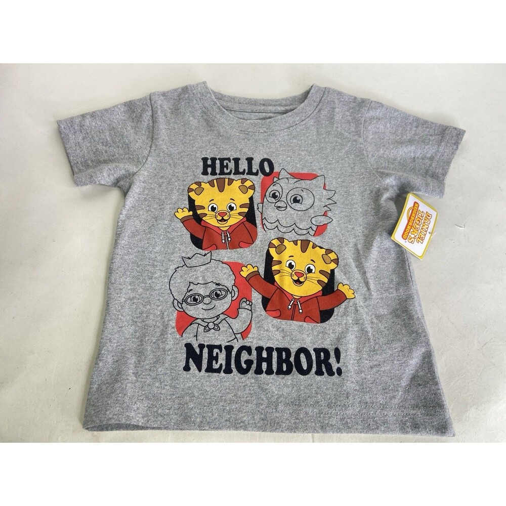 Daniel Tiger's Neighborhood Gray Short Sleeve Tee T-Shirt Top Kids Boys 3T